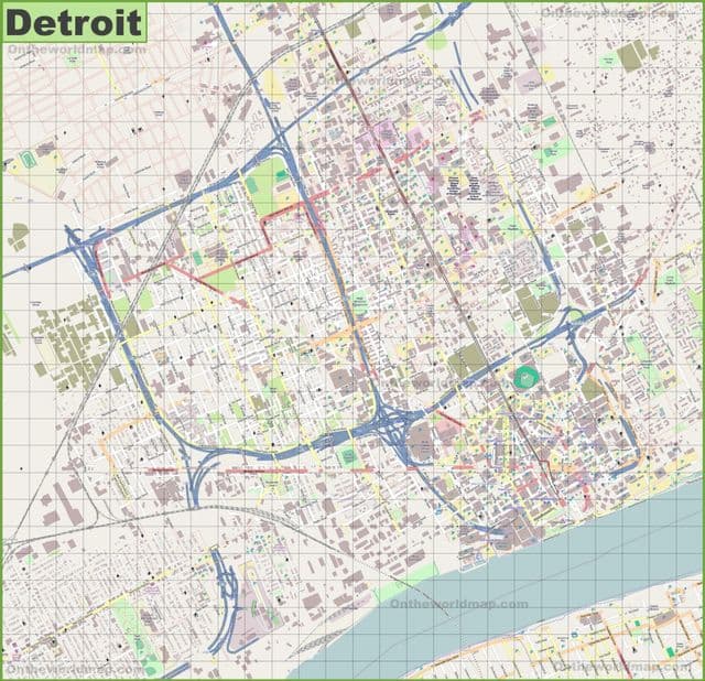 Detroit Straßenkarte