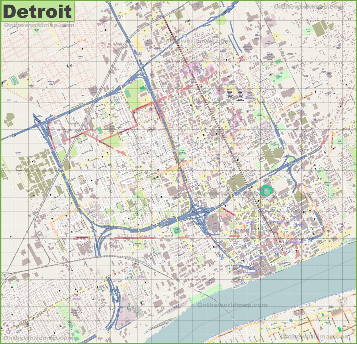 Detroit Straßenkarte